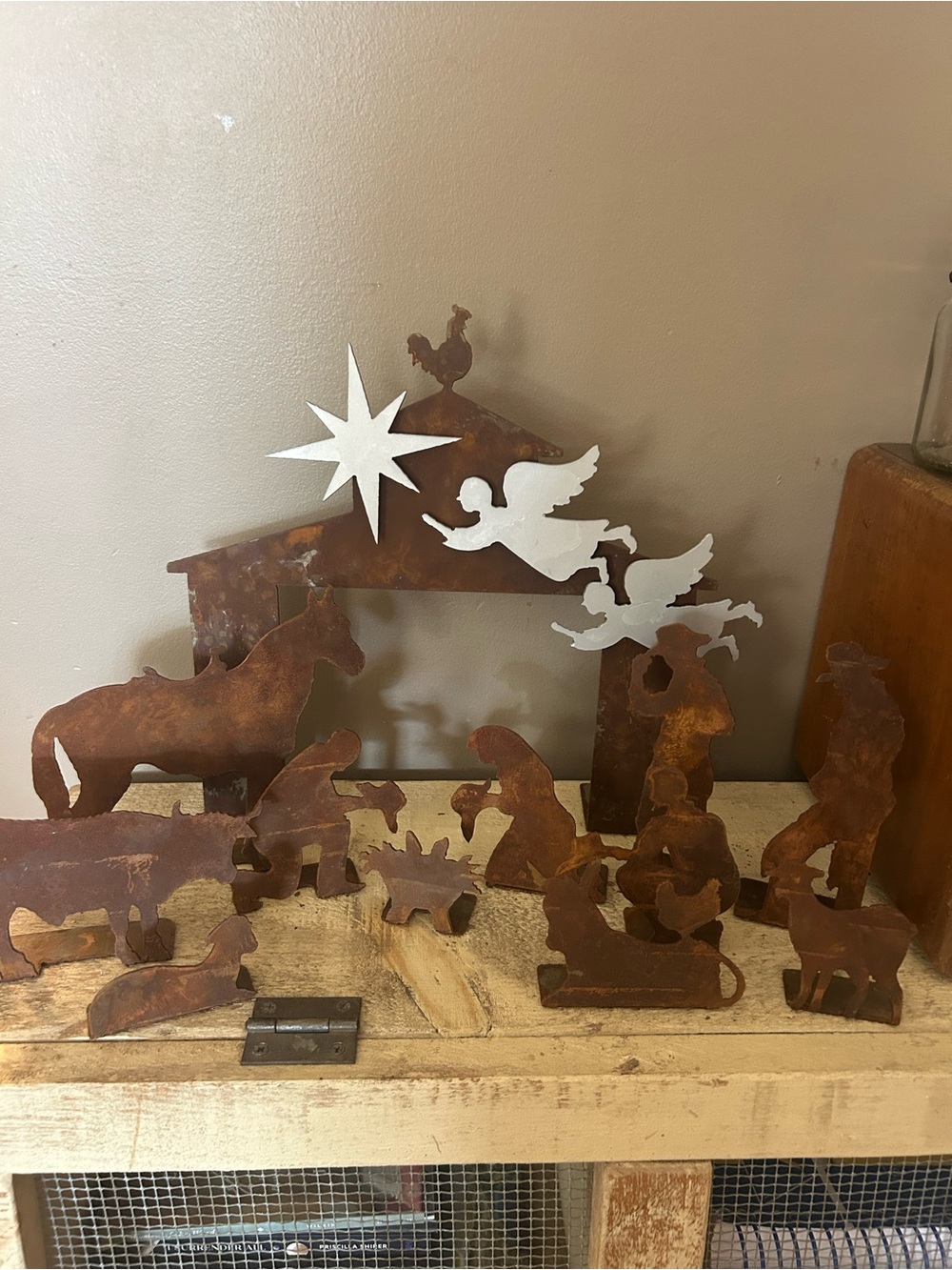 Rustic Metal, Cowboy Nativity Set